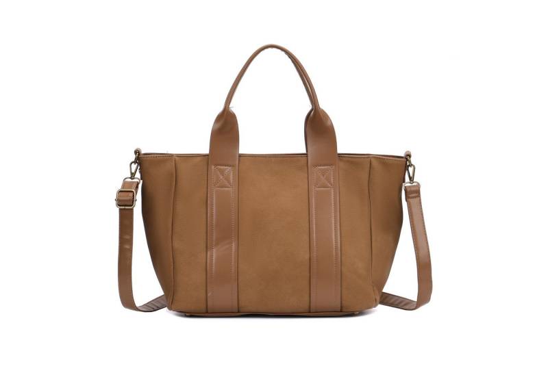 ITALYSHOP24 Schultertasche DAMEN TASCHE Shopper Business Umhängetasche Freizeittasche Urlaub, CrossOver Tote Bag Aktentasche Henkeltasche Leder Optik City Bag Reise von ITALYSHOP24