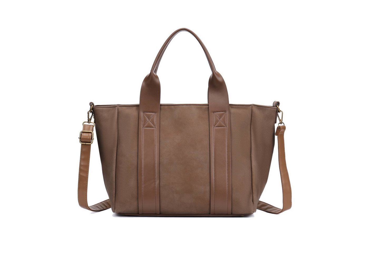 ITALYSHOP24 Schultertasche DAMEN TASCHE Shopper Business Umhängetasche Freizeittasche Urlaub, CrossOver Tote Bag Aktentasche Henkeltasche Leder Optik City Bag Reise von ITALYSHOP24