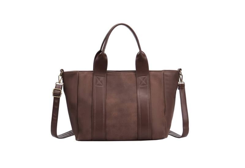 ITALYSHOP24 Schultertasche DAMEN TASCHE Shopper Business Umhängetasche Freizeittasche Urlaub, CrossOver Tote Bag Aktentasche Henkeltasche Leder Optik City Bag Reise von ITALYSHOP24