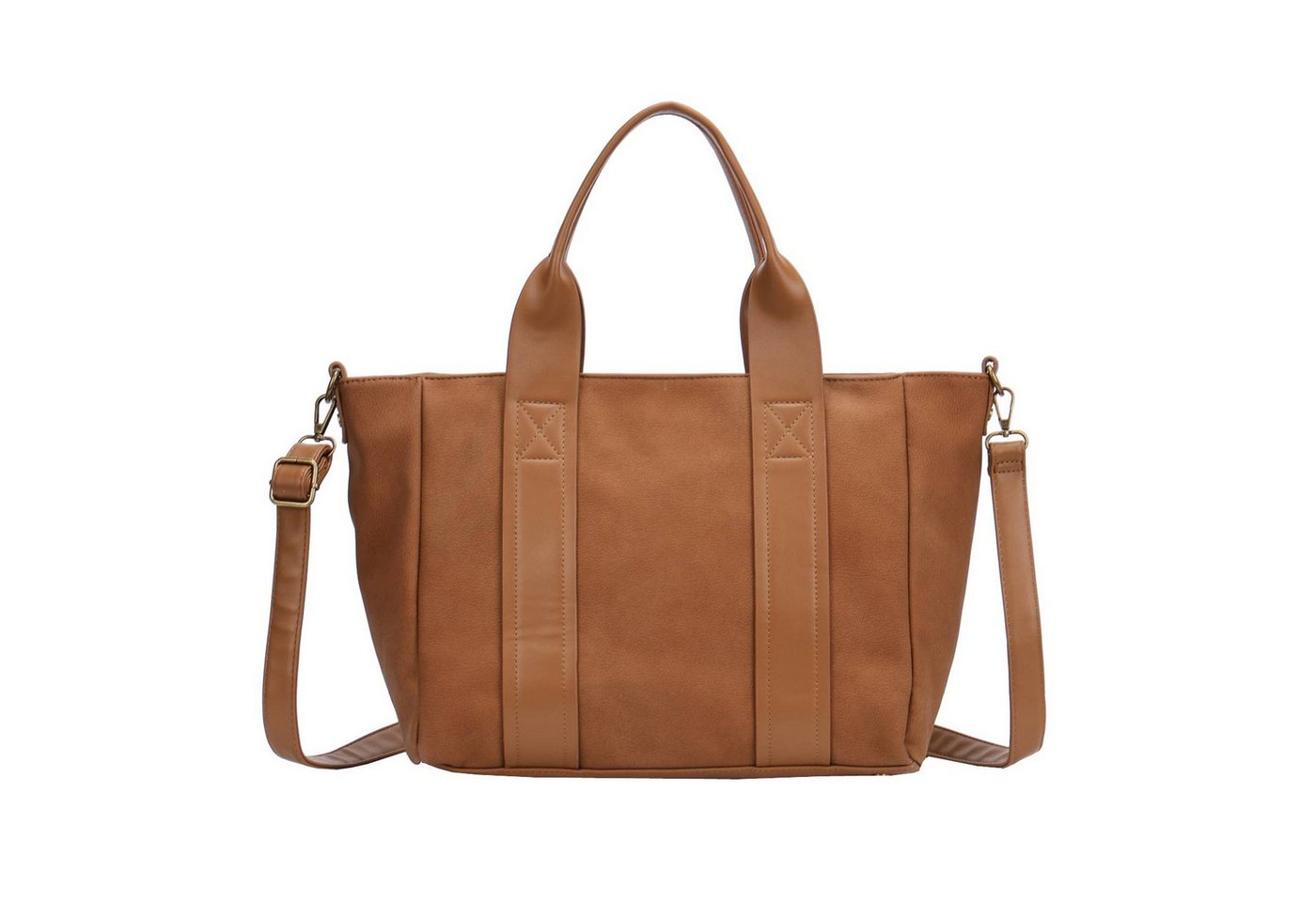 ITALYSHOP24 Schultertasche DAMEN TASCHE Shopper Business Umhängetasche Freizeittasche Urlaub, CrossOver Tote Bag Aktentasche Henkeltasche Leder Optik City Bag Reise von ITALYSHOP24