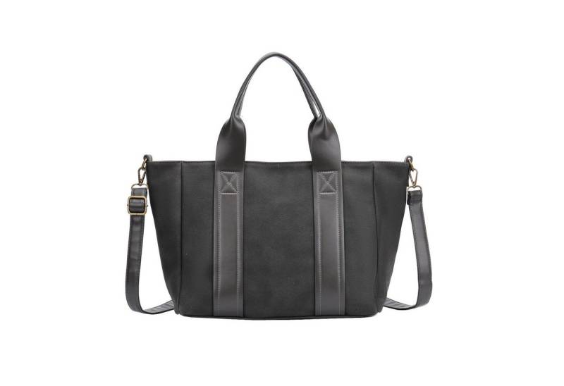 ITALYSHOP24 Schultertasche DAMEN TASCHE Shopper Business Umhängetasche Freizeittasche Urlaub, CrossOver Tote Bag Aktentasche Henkeltasche Leder Optik City Bag Reise von ITALYSHOP24