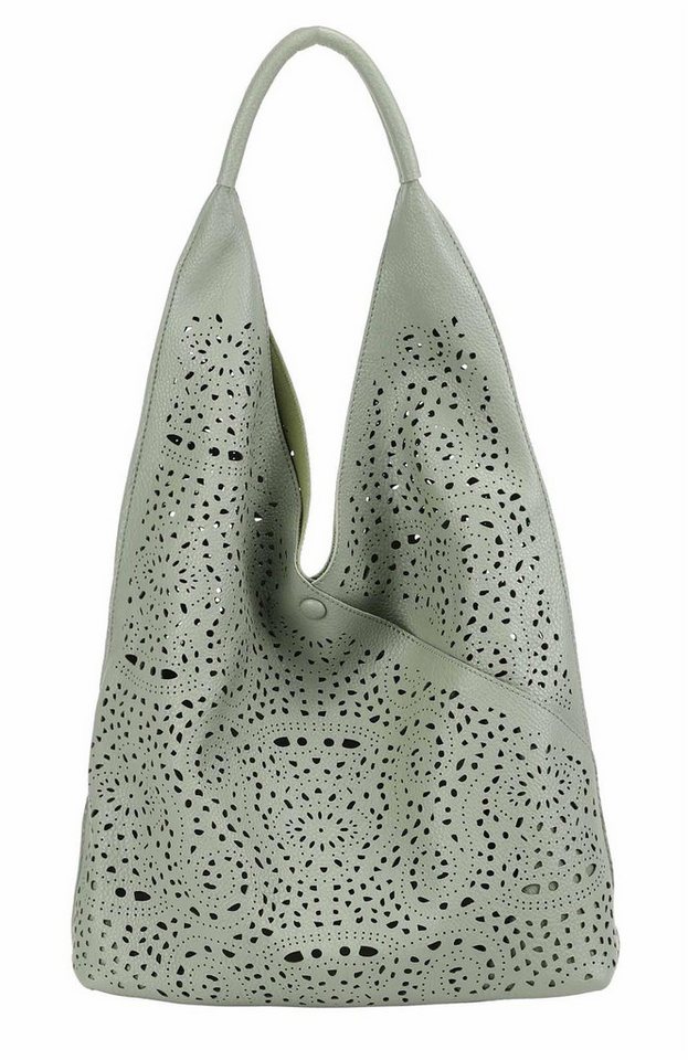 ITALYSHOP24 Schultertasche DAMEN XXL SHOPPER Set HOBO Cross Over Body Bag Umhängetasche Beutel (Spar-Set: Henkel Tasche mit CrossOver, Workbag Schule Tote Weekender, 2-tlg), Schmucktasche Smartphone Freizeit Abend Urlaub Leder Optik leicht von ITALYSHOP24