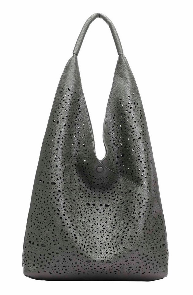 ITALYSHOP24 Schultertasche DAMEN XXL SHOPPER Set HOBO Cross Over Body Bag Umhängetasche Beutel (Spar-Set: Henkel Tasche mit CrossOver, Workbag Schule Tote Weekender, 2-tlg., mit Henkel & Schultergurt), Schmucktasche Smartphone Freizeit Abend Urlaub Leder Optik leicht von ITALYSHOP24