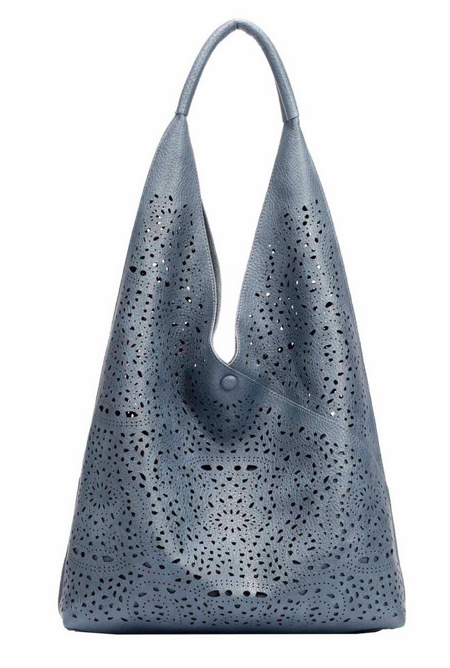 ITALYSHOP24 Schultertasche DAMEN XXL SHOPPER Set HOBO Cross Over Body Bag Umhängetasche Beutel (Spar-Set: Henkel Tasche mit CrossOver, Workbag Schule Tote Weekender, 2-tlg., mit Henkel & Schultergurt), Schmucktasche Smartphone Freizeit Abend Urlaub Leder Optik leicht von ITALYSHOP24