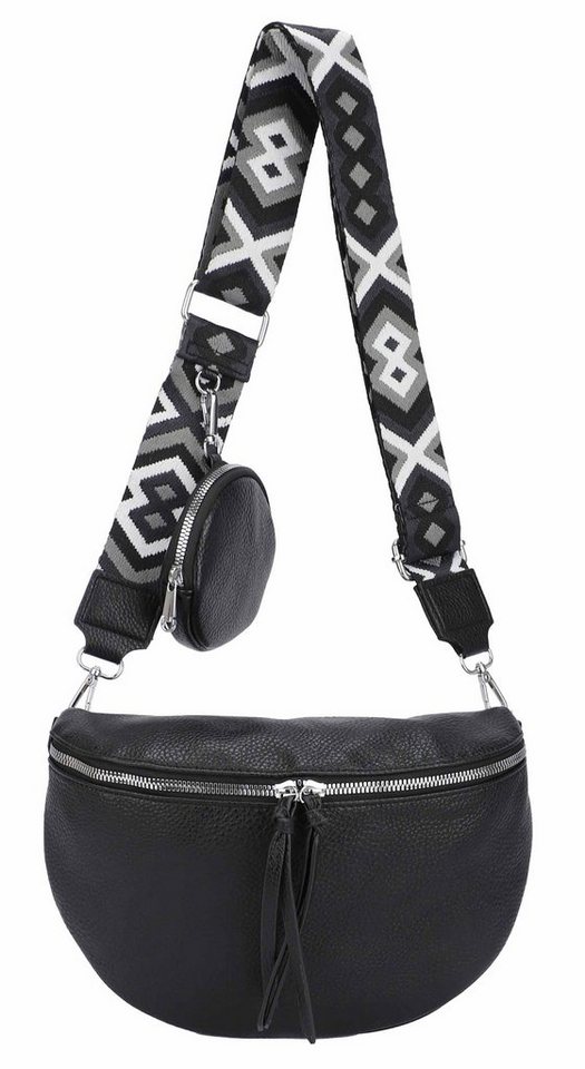 ITALYSHOP24 Schultertasche Damen Brusttasche Umhängetasche CrossBody Lederoptik Bag + Muster Gurt, Messenger Hüfttasche Bodybag Gürteltasche Bauchtasche / leicht Gewicht von ITALYSHOP24