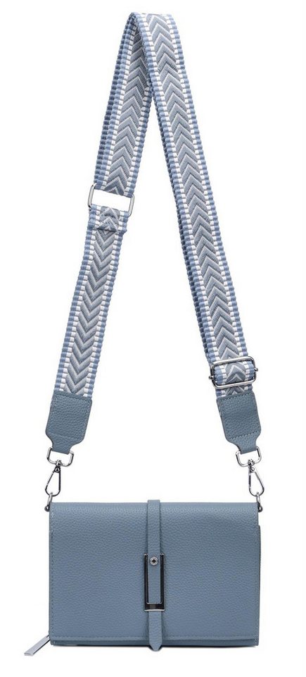 ITALYSHOP24 Schultertasche Damen CROSS OVER BODY Brusttasche Umhängetasche Clutch mit Geldbörse (kleine Gürtel-Tasche, 3 getrennte Fächer, breites Gurt, Kartenetui), Bodybag Geldtasche Muster Taschengurt, Handyfach, Leder Optik, leicht von ITALYSHOP24