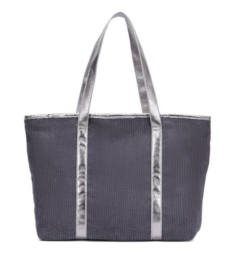 ITALYSHOP24 Schultertasche Damen Cordtasche Shopper Tote Bag Handtasche Umhängetasche Metallic, Damentasche Veloursleder Weekender Hobo Bag Beuteltasche Urlaub Leicht von ITALYSHOP24