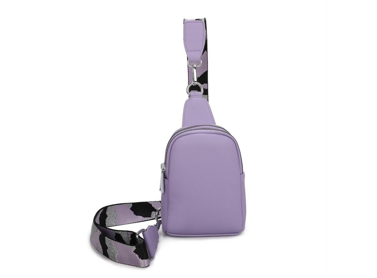 ITALYSHOP24 Schultertasche Damen Crossbody Bodybag Sling CrossOver Minibag, Fächer von ITALYSHOP24
