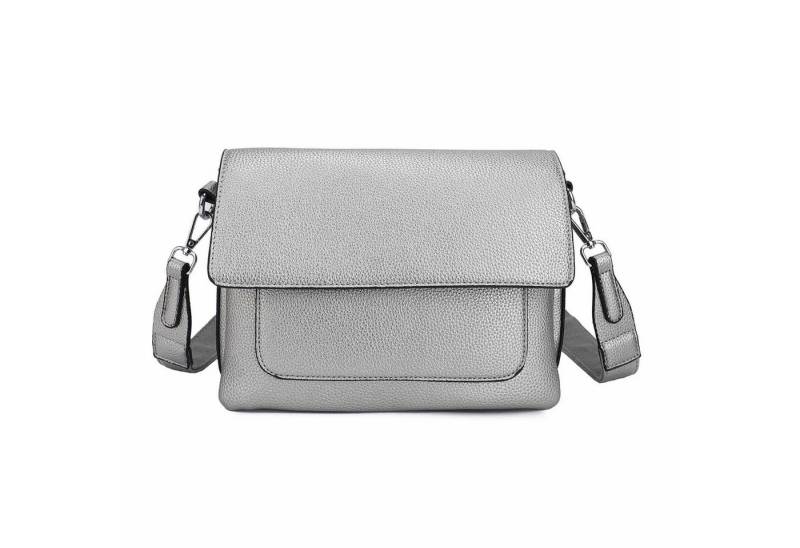 ITALYSHOP24 Schultertasche Damen Crossbody Bodybag Umhängetasche Messenger Brusttasche Crossover (Spar-Set Clutch, Tasche mit einem breitem Muster Stoffgurt/Umhängeband, Leder Optik), Handtasche Shopper Freizeit Damentasche Reise Leder Optik von ITALYSHOP24