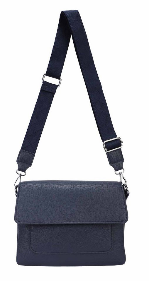 ITALYSHOP24 Schultertasche Damen Crossbody Bodybag Umhängetasche Messenger Brusttasche Crossover (Spar-Set Clutch, Tasche mit einem breitem Muster Stoffgurt/Umhängeband), Handtasche Shopper Freizeit Damentasche Reise Leder Optik von ITALYSHOP24