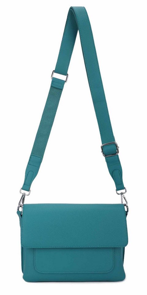 ITALYSHOP24 Schultertasche Damen Crossbody Bodybag Umhängetasche Messenger Brusttasche Crossover (Spar-Set Clutch, Tasche mit einem breitem Muster Stoffgurt/Umhängeband), Handtasche Shopper Freizeit Damentasche Reise Leder Optik von ITALYSHOP24