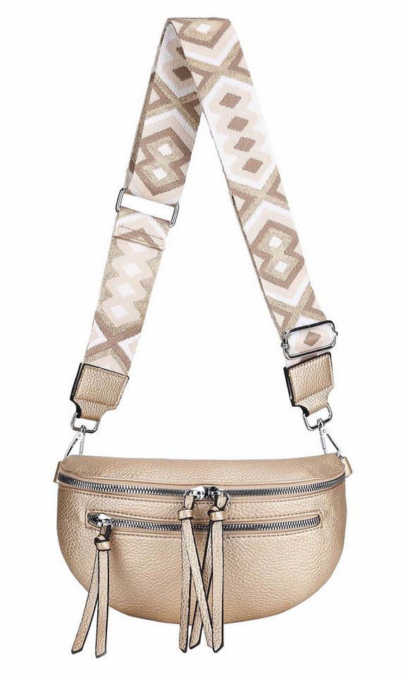 ITALYSHOP24 Schultertasche Damen Gürteltasche Umhängetasche CrossBody Schultertasche CrossOver, Brusttasche, Hüfttasche, Bodybag, Muster Taschengurt, leicht Gewicht von ITALYSHOP24