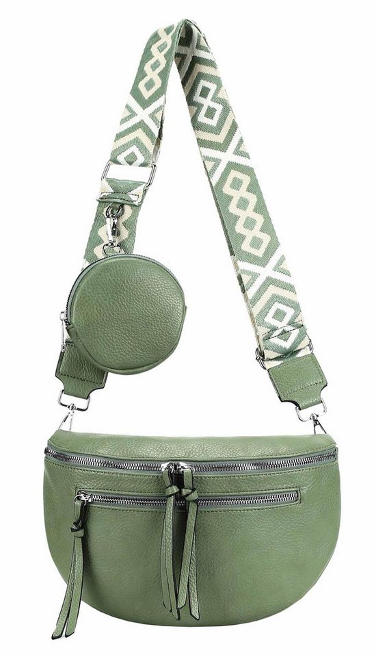 ITALYSHOP24 Schultertasche Damen Gürteltasche Umhängetasche CrossBody Schultertasche CrossOver, Brusttasche, Hüfttasche, Bodybag, Muster Taschengurt, leicht Gewicht von ITALYSHOP24