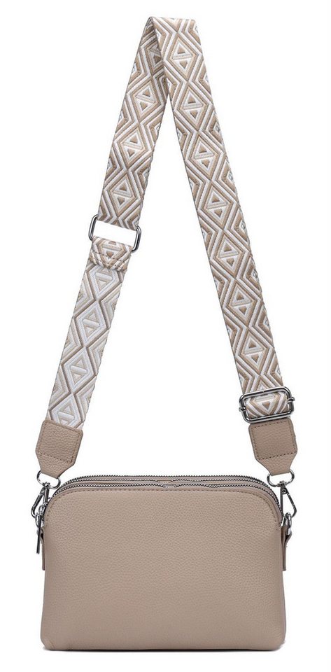 ITALYSHOP24 Schultertasche Damen Tasche Bodybag Umhängetasche Crossbody Brusttasche Handtasche, Crossover Muster Taschengurt Smartphone Geldtasche Abend Handy Clutch von ITALYSHOP24