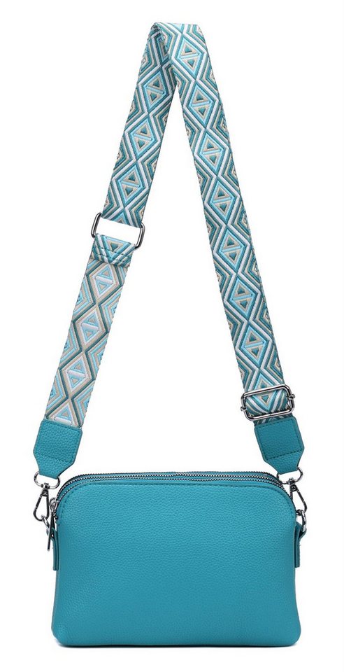 ITALYSHOP24 Schultertasche Damen Tasche Bodybag Umhängetasche Crossbody Brusttasche Handtasche, Crossover Muster Taschengurt Smartphone Geldtasche Abend Handy Clutch von ITALYSHOP24