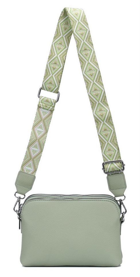 ITALYSHOP24 Schultertasche Damen Tasche Bodybag Umhängetasche Crossbody Brusttasche Handtasche, Crossover Muster Taschengurt Smartphone Geldtasche Abend Handy Clutch von ITALYSHOP24