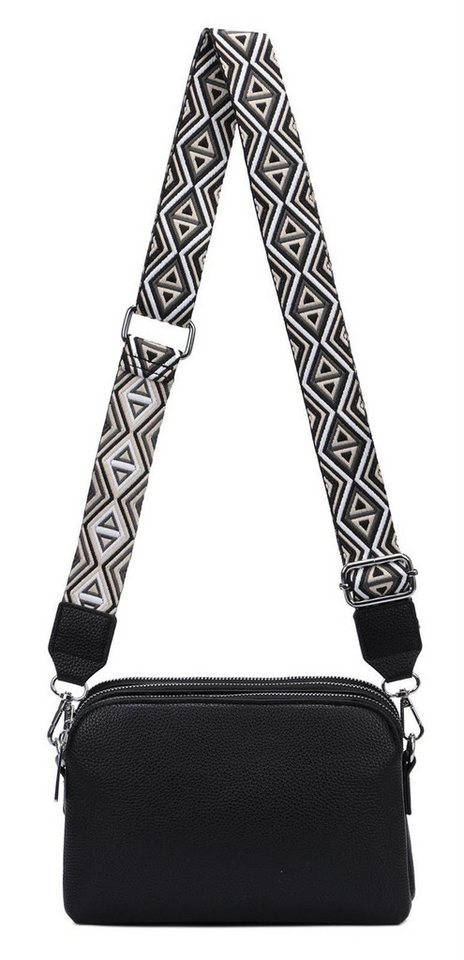 ITALYSHOP24 Schultertasche Damen Tasche Bodybag Umhängetasche Crossbody Brusttasche Handtasche, Crossover Muster Taschengurt Smartphone Geldtasche Abend Handy Clutch von ITALYSHOP24