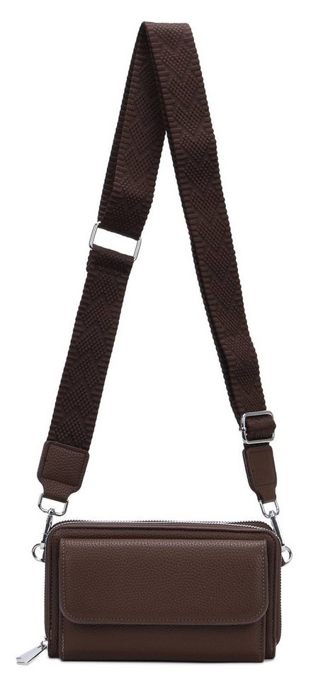 ITALYSHOP24 Schultertasche Damen Tasche Crossbody Brusttasche Kartenetui Umhängetasche Smartphone (kleine Gürtel-Tasche, 2 getrennte Fächer, breites Gurt, Kartenetui), Bodybag Geldbörse Muster Taschengurt Handytasche Leder Optik Crossover von ITALYSHOP24