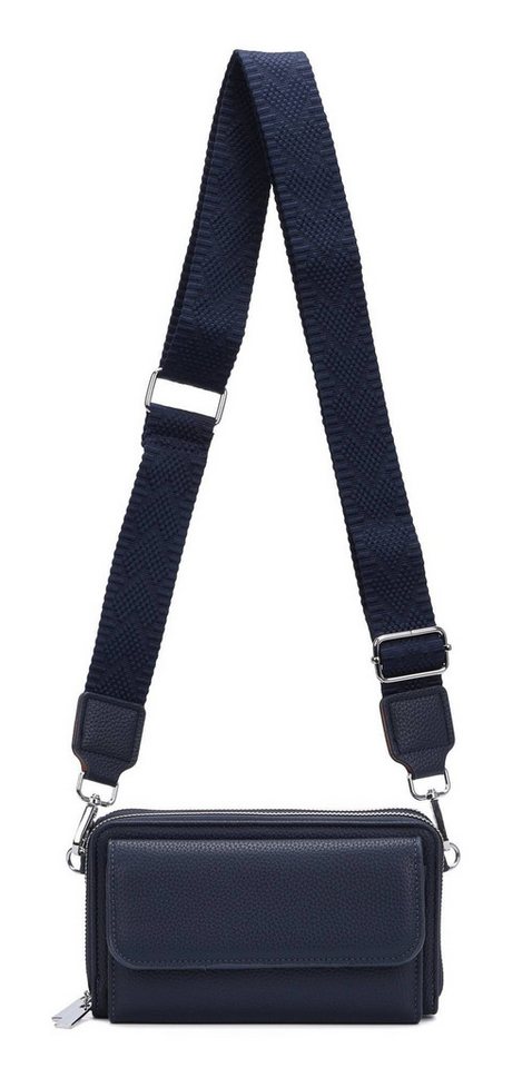 ITALYSHOP24 Schultertasche Damen Tasche Crossbody Brusttasche Kartenetui Umhängetasche Smartphone (kleine Gürtel-Tasche, 2 getrennte Fächer, breites Gurt, Kartenetui), Bodybag Geldbörse Muster Taschengurt Handytasche Leder Optik Crossover von ITALYSHOP24