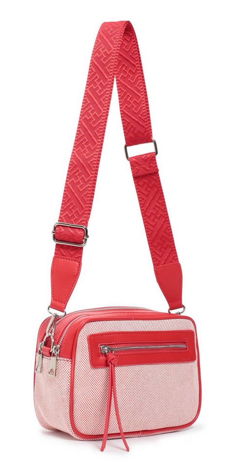 ITALYSHOP24 Schultertasche Damen Tasche Crossbody Canvas Umhängetasche Brusttasche Leder Optik (Spar-Set Clutch-Tasche mit einem breitem Muster Stoffgurt/Umhängeband, Leder Optik), viele Fächer, Crossover Freizeit Damentasche Camera Bag Kosmetiktasche von ITALYSHOP24