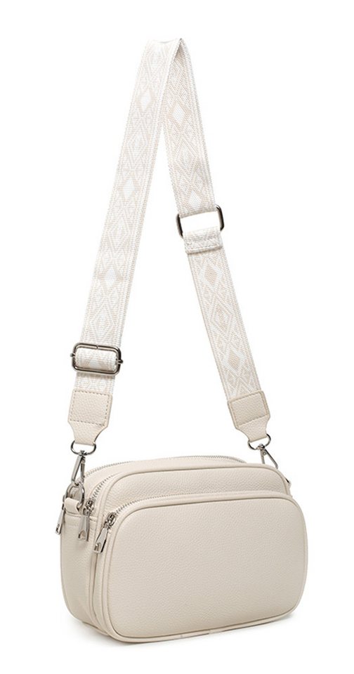 ITALYSHOP24 Schultertasche Damen Tasche Crossbody Umhängetasche CrossOver Brusttasche Body Bag, Crossover Leder Optik Handytasche Abendtasche Shopper Henkeltasche von ITALYSHOP24