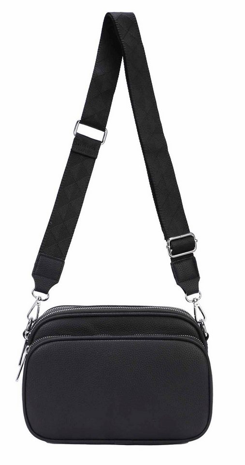 ITALYSHOP24 Schultertasche Damen Tasche Crossbody Umhängetasche CrossOver Brusttasche Body Bag, Crossover Leder Optik Handytasche Abendtasche Shopper Henkeltasche von ITALYSHOP24