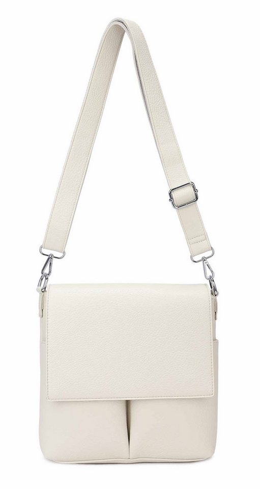 ITALYSHOP24 Schultertasche Damen Tasche Crossbody Umhängetasche Shopper Tablettasche Messenger, CrossOver Handtasche Unisex Bodybag Überschlagtasche Leder Optik Reise von ITALYSHOP24