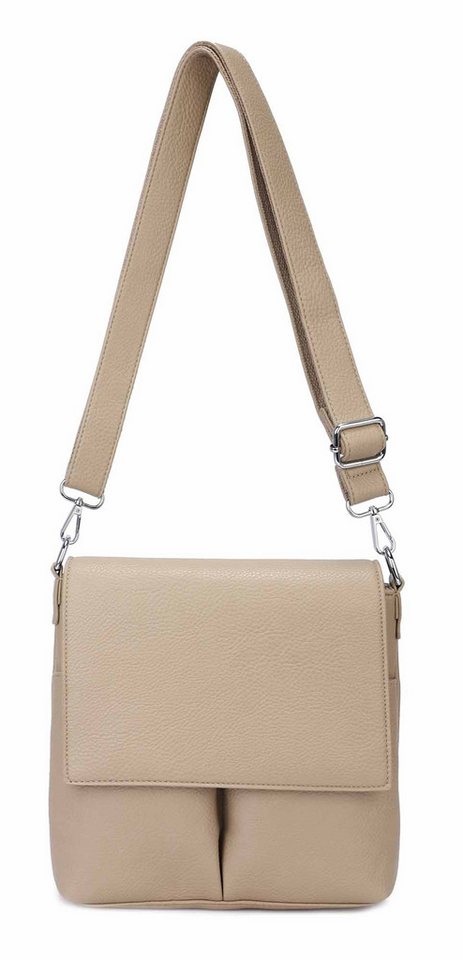 ITALYSHOP24 Schultertasche Damen Tasche Crossbody Umhängetasche Shopper Tablettasche Messenger, CrossOver Handtasche Unisex Bodybag Überschlagtasche Leder Optik Reise von ITALYSHOP24