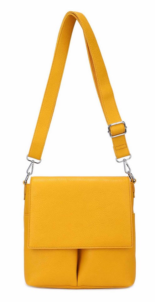ITALYSHOP24 Schultertasche Damen Tasche Crossbody Umhängetasche Shopper Tablettasche Messenger, CrossOver Handtasche Unisex Bodybag Überschlagtasche Leder Optik Reise von ITALYSHOP24