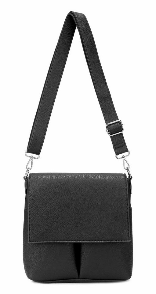 ITALYSHOP24 Schultertasche Damen Tasche Crossbody Umhängetasche Shopper Tablettasche Messenger, CrossOver Handtasche Unisex Bodybag Überschlagtasche Leder Optik Reise von ITALYSHOP24