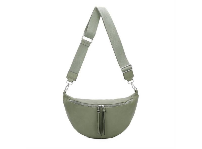 ITALYSHOP24 Schultertasche Damen Tasche Gürteltasche Bauchtasche Brusttasche (CrossBody Bag, Crossbag, Reisetasche, mit einem langen verstellbaren Schulterriemen, Schultergurt), als CrossOver, Umhängetasche tragbar, Hüfttasche von ITALYSHOP24
