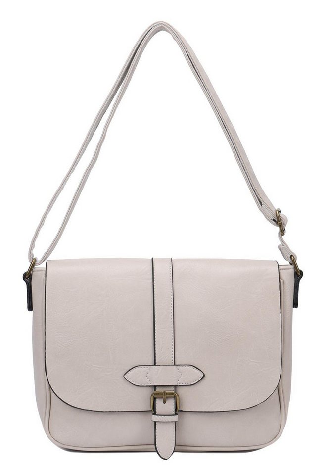 ITALYSHOP24 Schultertasche Damen Tasche Messenger Crossbody Überschlagtasche Tablet Shopper, CrossOver Umhängetasche Handtasche Bodybag Tablettasche Leder Optik von ITALYSHOP24