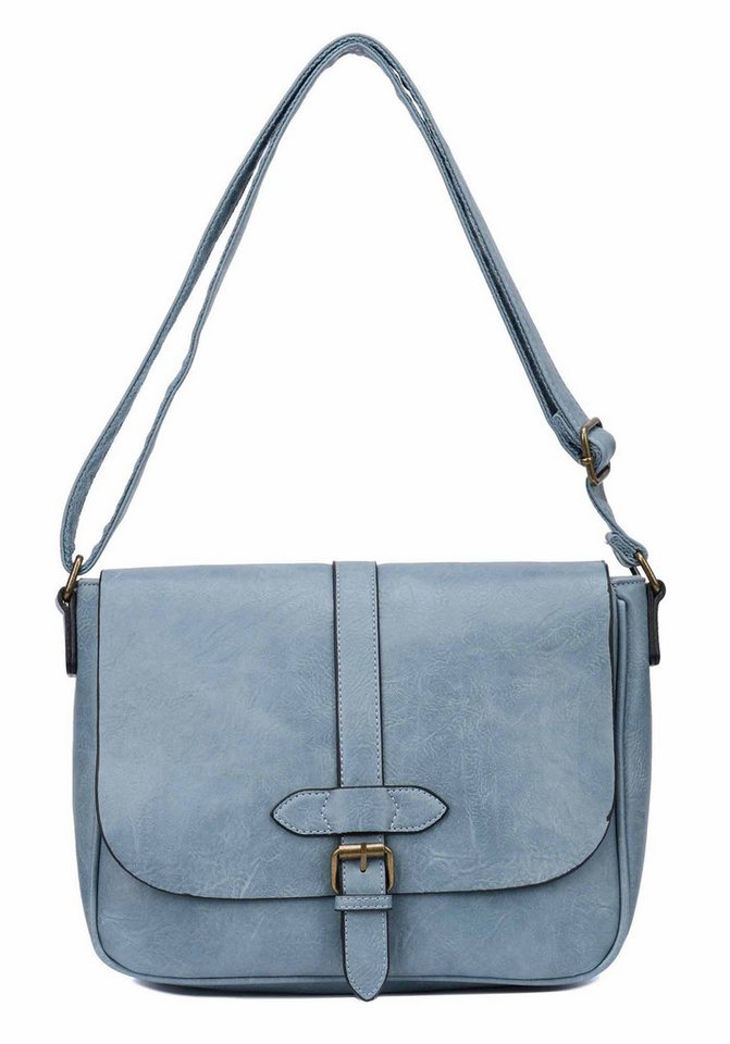 ITALYSHOP24 Schultertasche Damen Tasche Messenger Crossbody Überschlagtasche Tablet Shopper, CrossOver Umhängetasche Handtasche Bodybag Tablettasche Leder Optik von ITALYSHOP24