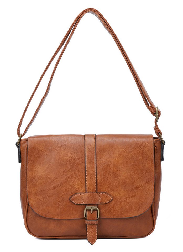 ITALYSHOP24 Schultertasche Damen Tasche Messenger Crossbody Überschlagtasche Tablet Shopper, CrossOver Umhängetasche Handtasche Bodybag Tablettasche Leder Optik von ITALYSHOP24