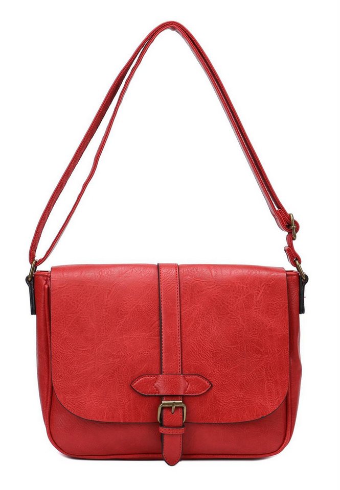 ITALYSHOP24 Schultertasche Damen Tasche Messenger Crossbody Überschlagtasche Tablet Shopper, CrossOver Umhängetasche Handtasche Bodybag Tablettasche Leder Optik von ITALYSHOP24