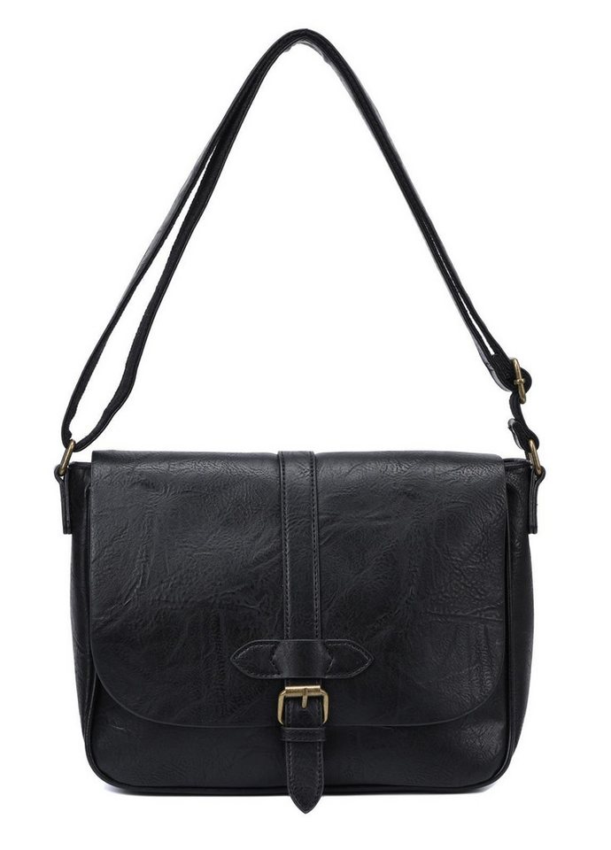 ITALYSHOP24 Schultertasche Damen Tasche Messenger Crossbody Überschlagtasche Tablet Shopper, CrossOver Umhängetasche Handtasche Bodybag Tablettasche Leder Optik von ITALYSHOP24