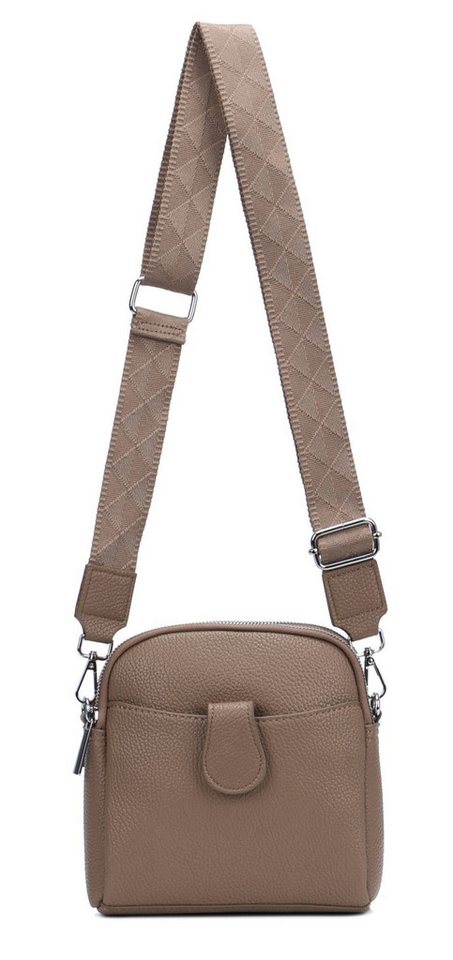 ITALYSHOP24 Schultertasche Damen Tasche Minibag Umhängetasche Geldbörse Handytasche Crossover, Brusttasche Bodybag Crossbody Hüfttasche Clutch leicht Gewicht von ITALYSHOP24