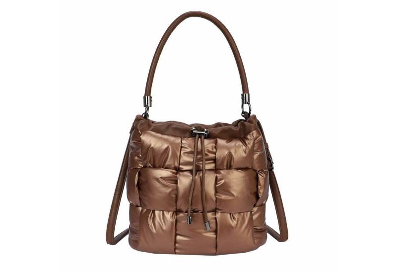 ITALYSHOP24 Schultertasche Damen Tasche Nylon Puffer Shopper Bucket Hobo Bag Crossover Freizeit, Umhängetasche CrossBody Beuteltasche Nylontasche City Bag Reise Leicht von ITALYSHOP24