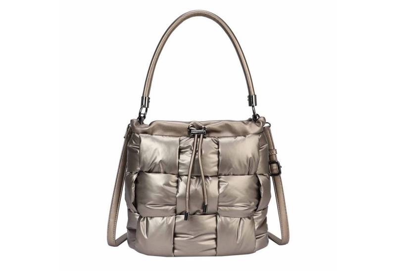 ITALYSHOP24 Schultertasche Damen Tasche Nylon Puffer Shopper Bucket Hobo Bag Crossover Freizeit, Umhängetasche CrossBody Beuteltasche Nylontasche City Bag Reise Leicht von ITALYSHOP24