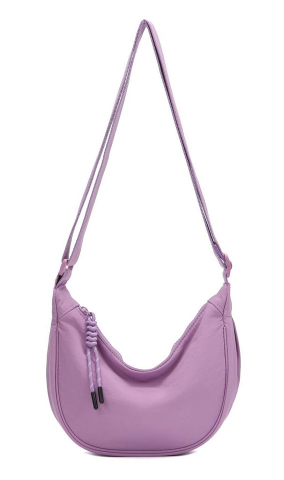 ITALYSHOP24 Schultertasche Damen Tasche Runde Brusttasche MOON Bag CrossBody Crossover Nylon, Umhängetasche Hüfttasche Slingntasche Reise sportlich-modernen Look von ITALYSHOP24