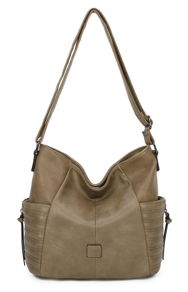 ITALYSHOP24 Schultertasche Damen Tasche Shopper CrossOver, als Handtasche, Umhängetasche, Hobo Bag tragbar von ITALYSHOP24