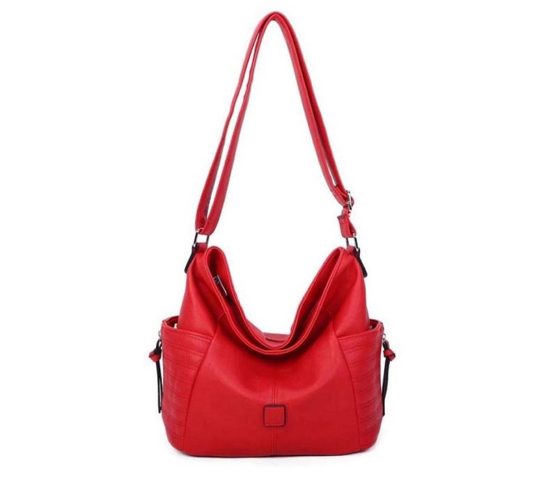 ITALYSHOP24 Schultertasche Damen Tasche Shopper CrossOver, als Handtasche, Umhängetasche, Hobo Bag tragbar von ITALYSHOP24
