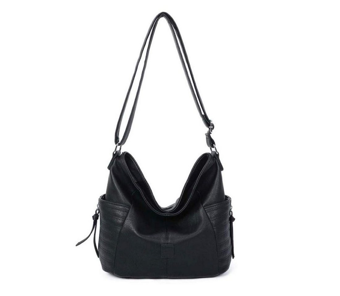 ITALYSHOP24 Schultertasche Damen Tasche Shopper CrossOver, als Handtasche, Umhängetasche, Hobo Bag tragbar von ITALYSHOP24