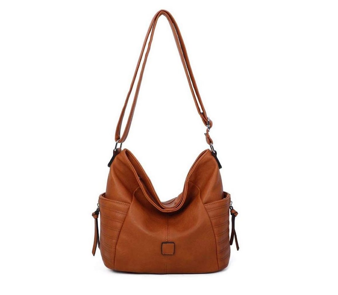 ITALYSHOP24 Schultertasche Damen Tasche Shopper CrossOver, als Handtasche, Umhängetasche, Hobo Bag tragbar von ITALYSHOP24