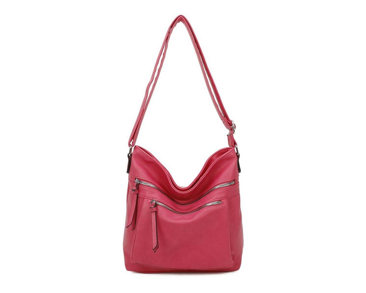 ITALYSHOP24 Schultertasche Damen Tasche Shopper Crossbody, als Handtasche, Umhängetasche, Hobo Bag tragbar von ITALYSHOP24