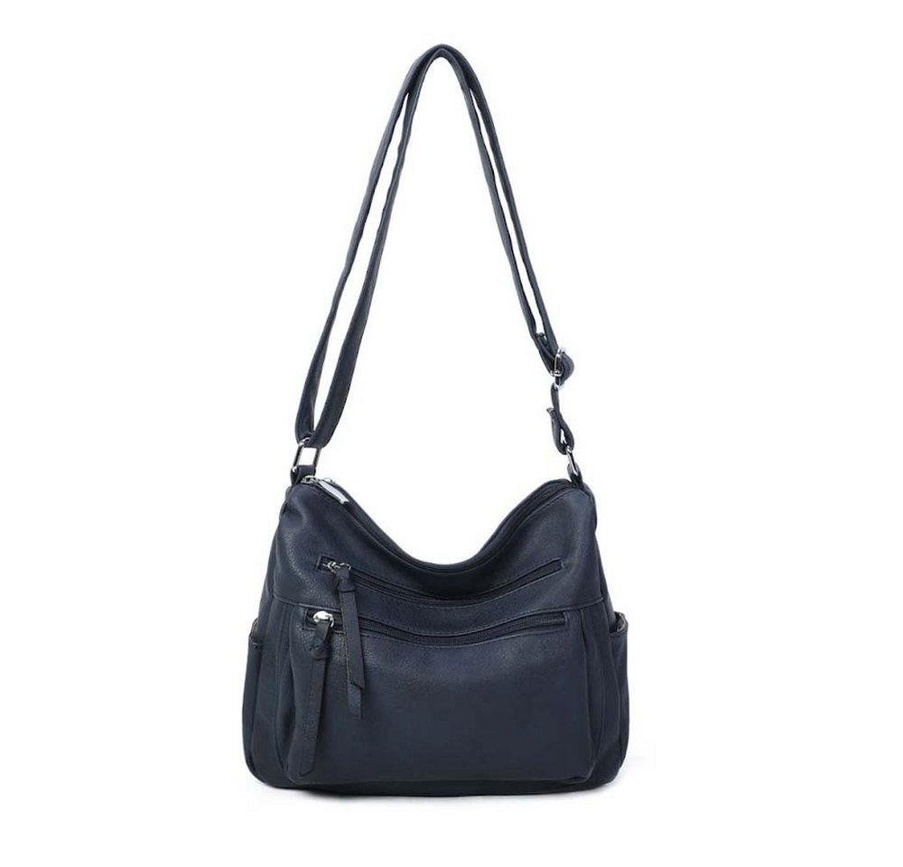 ITALYSHOP24 Schultertasche Damen Tasche Shopper Crossbody, als Handtasche, Umhängetasche, Hobo Bag tragbar von ITALYSHOP24