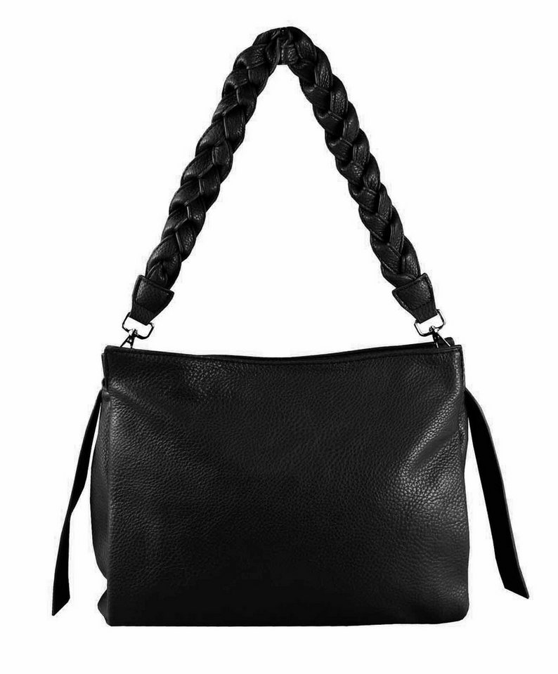 ITALYSHOP24 Schultertasche Damen Tasche Shopper FLECHTOPTIK Hobo Bag Umhängetasche Crossover (Spar-Set: Tasche mit 2 Gürtel, mit Schultergurt), Reisetasche Crossbag Beuteltasche Henkeltasche Urlaub LEDER OPTIK von ITALYSHOP24