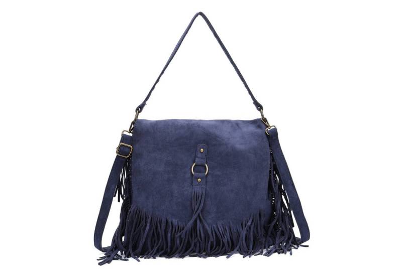 ITALYSHOP24 Schultertasche Damen Tasche Shopper Fransentasche Umhängetasche Boho Crossbody Reise, Fransen Messenger Wildleder Hobo City Bag Beuteltasche Henkeltasche von ITALYSHOP24