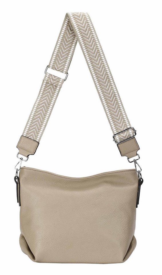 ITALYSHOP24 Schultertasche Damen Tasche Shopper HOBO Cross Over Body Bag Umhängetasche Weekender, große 3xFach geteiltes Hauptfach, Freizeit Abend Urlaub, Leder Optik von ITALYSHOP24