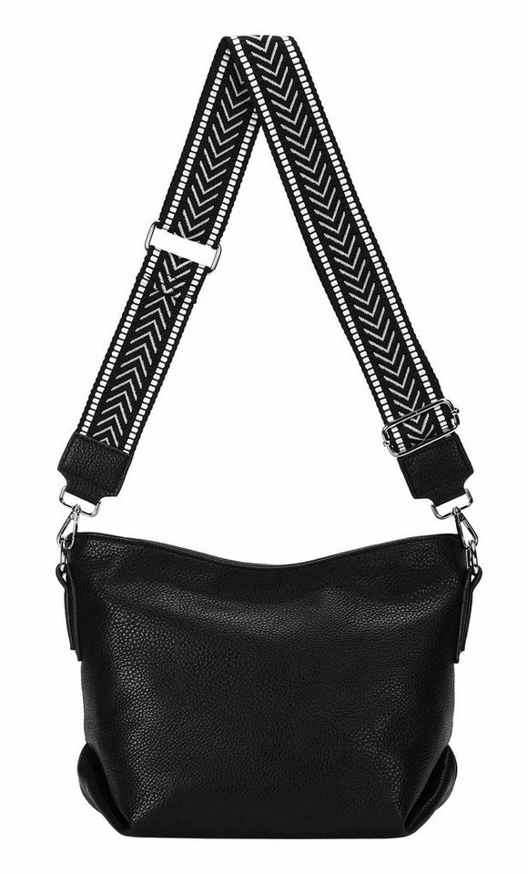 ITALYSHOP24 Schultertasche Damen Tasche Shopper HOBO Cross Over Body Bag Umhängetasche Weekender, große 3xFach geteiltes Hauptfach, Freizeit Abend Urlaub, Leder Optik von ITALYSHOP24